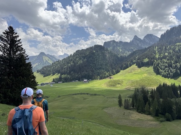 Wanderweg mit Blick auf die Berglandschaft rund um Vorarlberg